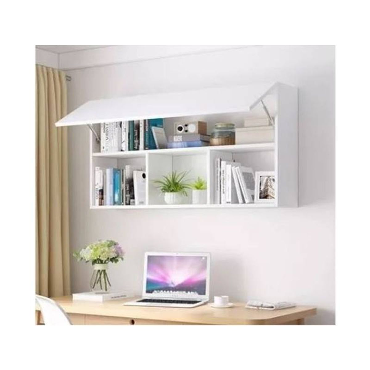 GENERICO - LIBRERO BIBLIOTECA FLOTANTE DE MELAMINA Blanco