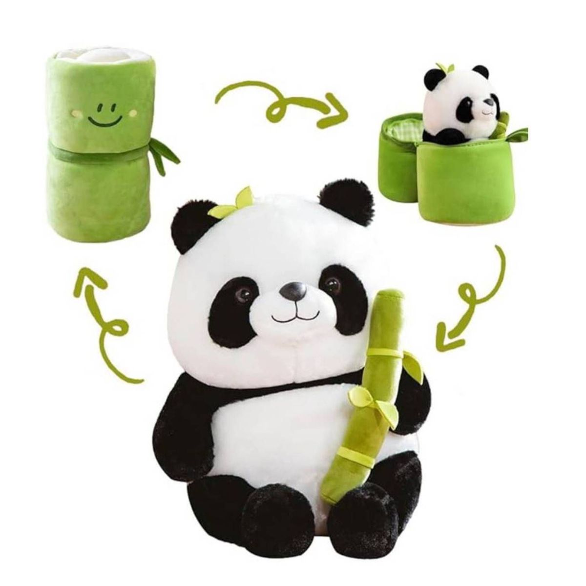 GENERICO - Peluche Oso Panda con Bambú de 20 cm
