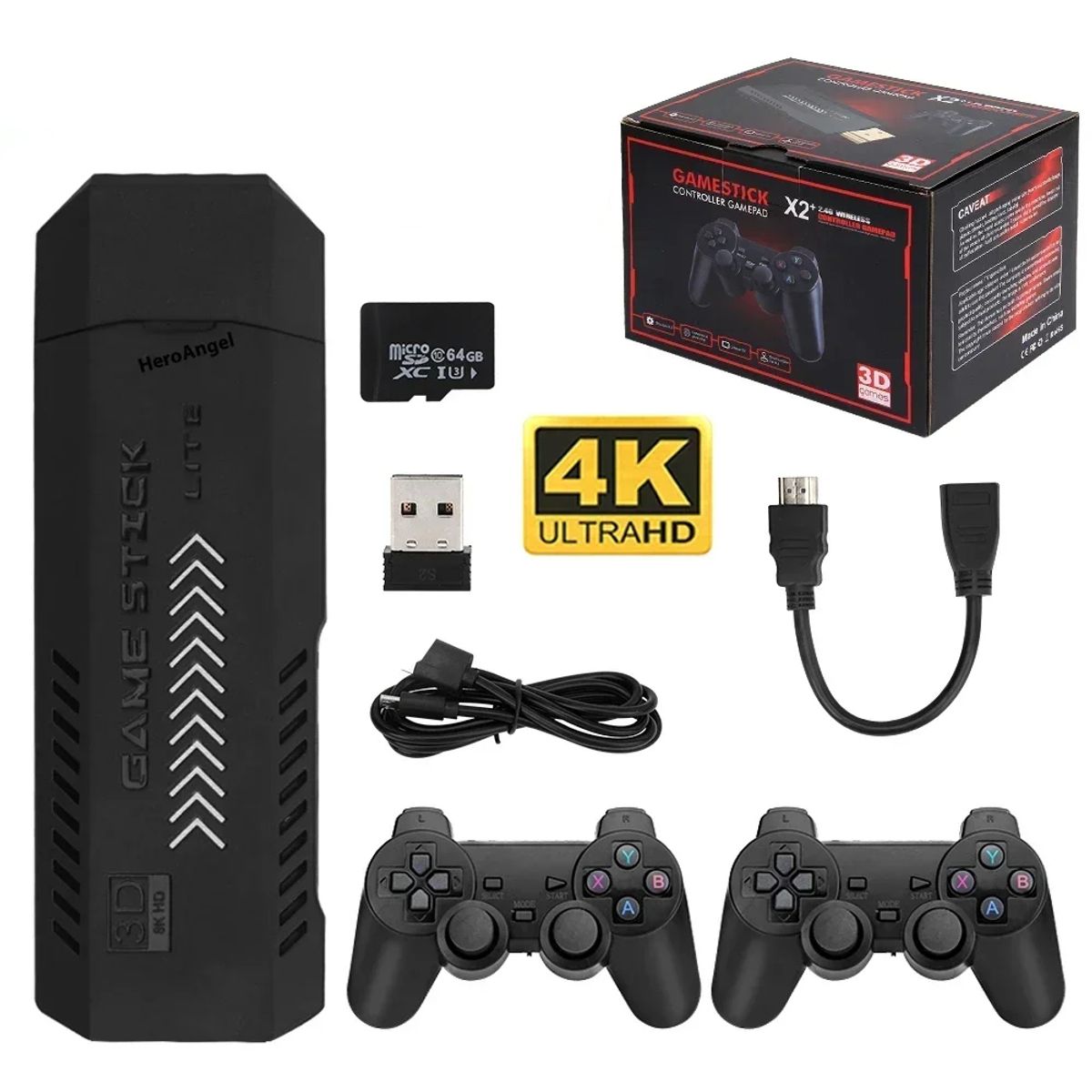 CORRERREY - Consola de videojuegos mando inalámbrico recargable 24G 37000 juegos