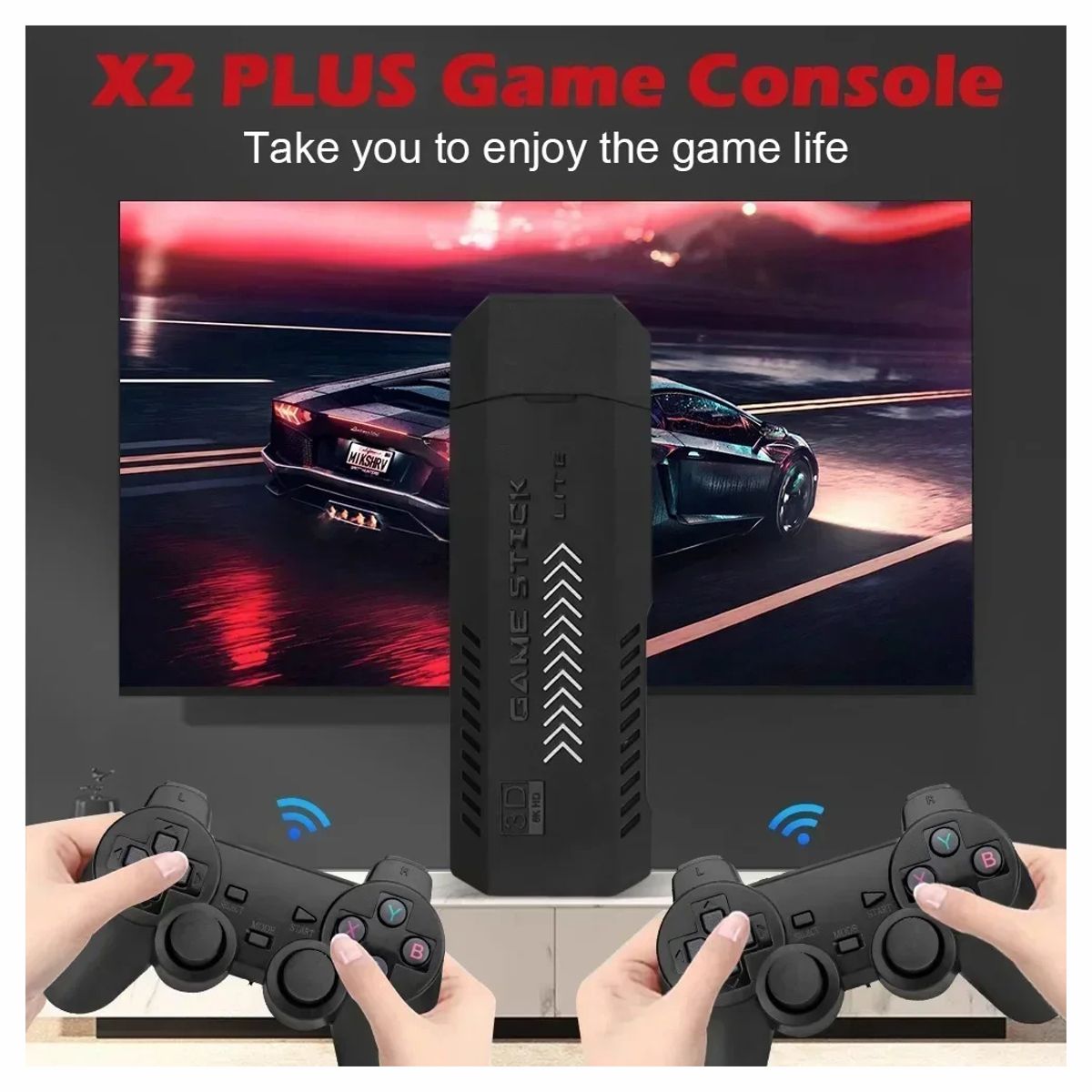 CORRERREY - Consola de videojuegos mando inalámbrico recargable 24G 37000 juegos