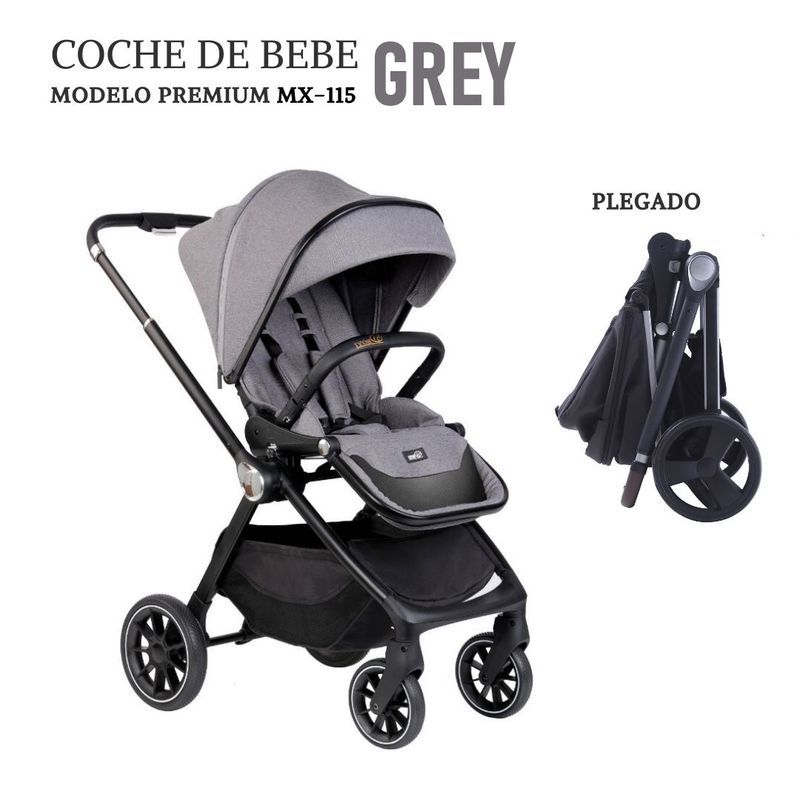 GENERICO - COCHE PARA BEBE MX-115 PREMIUM GRIS
