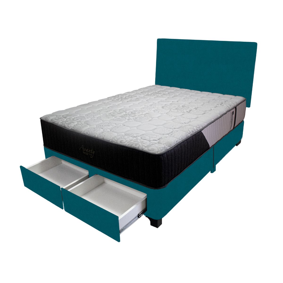 BARAKA HOME - Dormitorio Pocket Vip + 2 Cajones 1.5 Plz + Cabecera - Cobalto