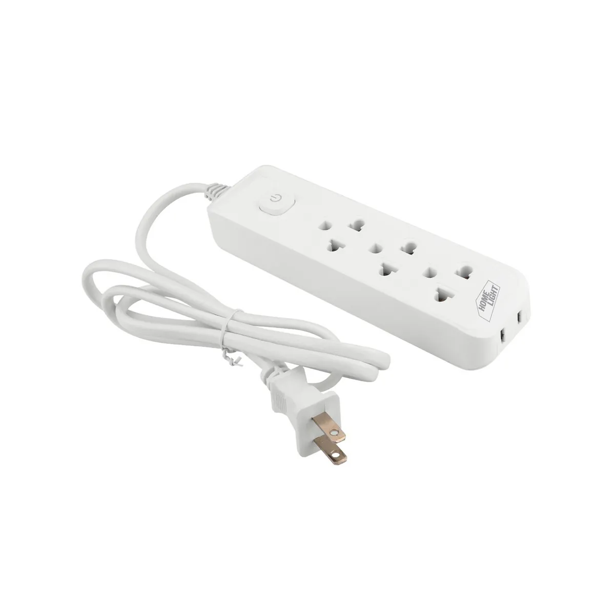 HOME LIGHT - Extensión Auto extinguible 3 Tomas + 1 Lateral 3Metros - BLANCO