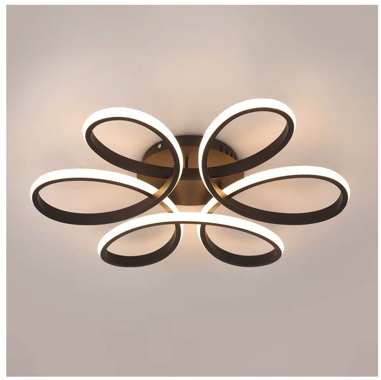 Lámpara de techo colgante LED modelo flor color negro GENERICO ...