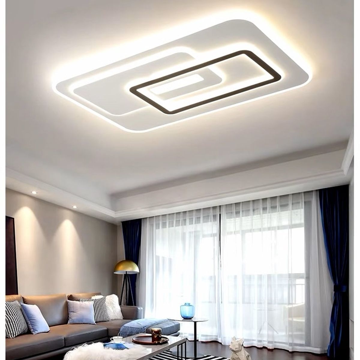GENERICO - Lampara Techo LED Rectangular Incluye control remoto