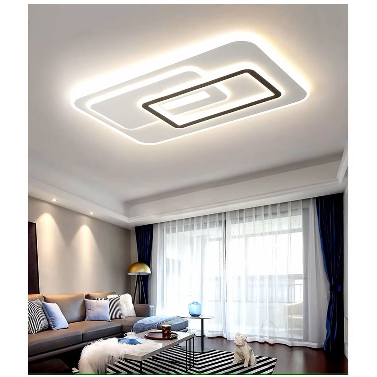 GENERICO - Lampara Techo LED Rectangular Incluye control remoto