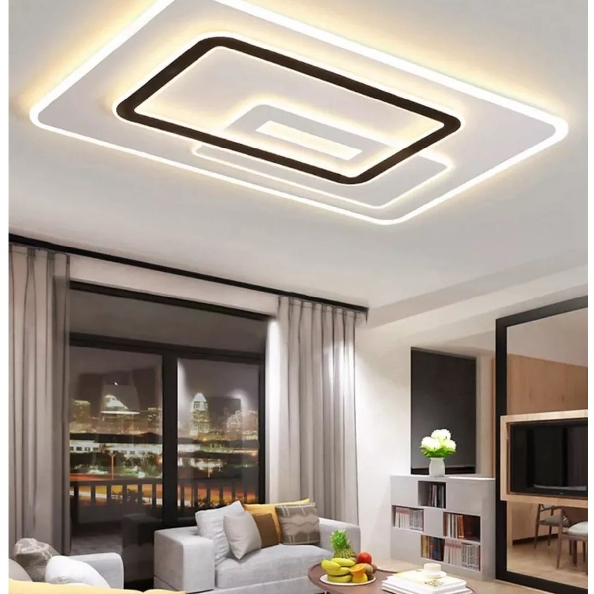GENERICO - Lampara Techo LED Rectangular Incluye control remoto