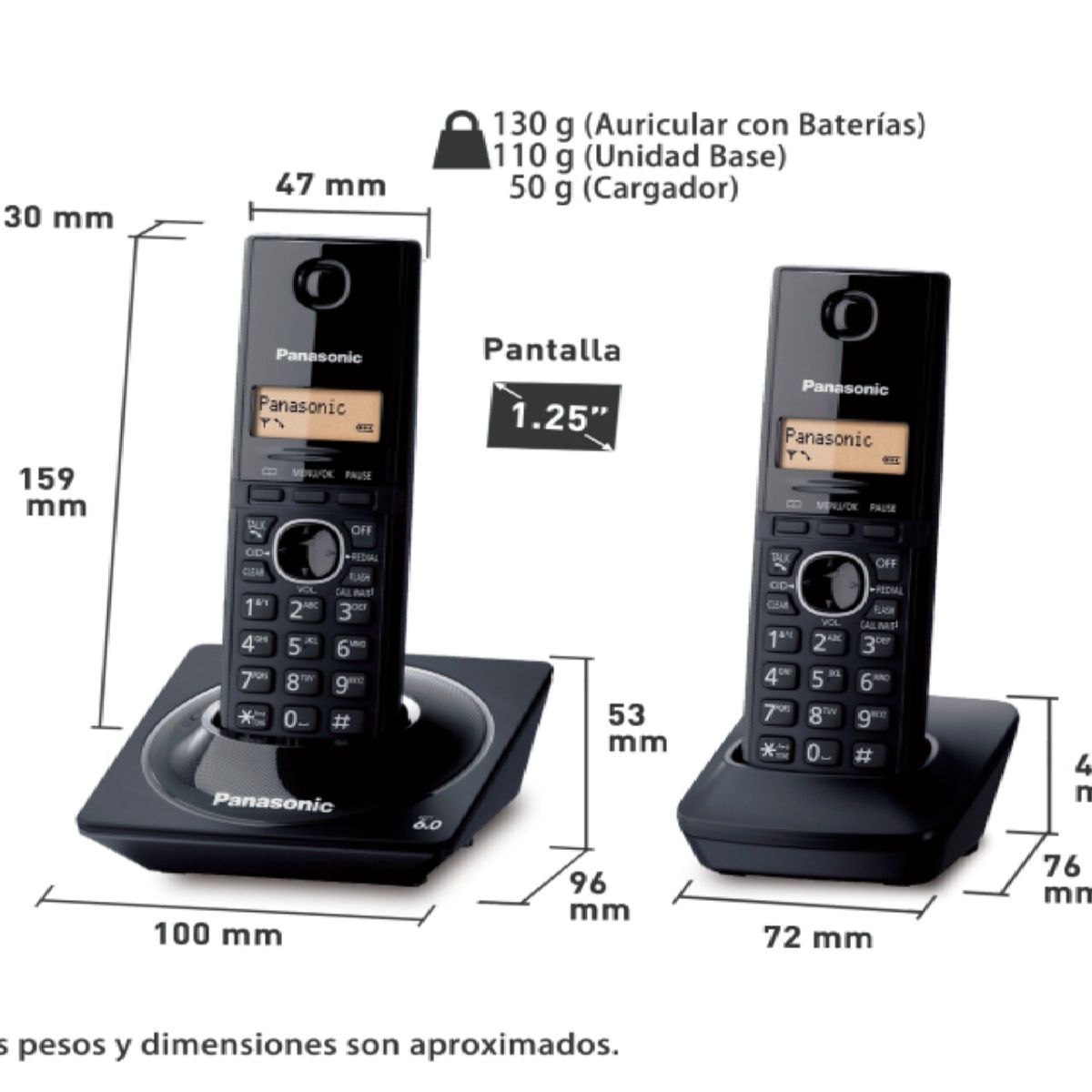 PANASONIC - TELÉFONO FIJO PANASONIC INALÁMBRICO NEGRO KX-TG3452LCB