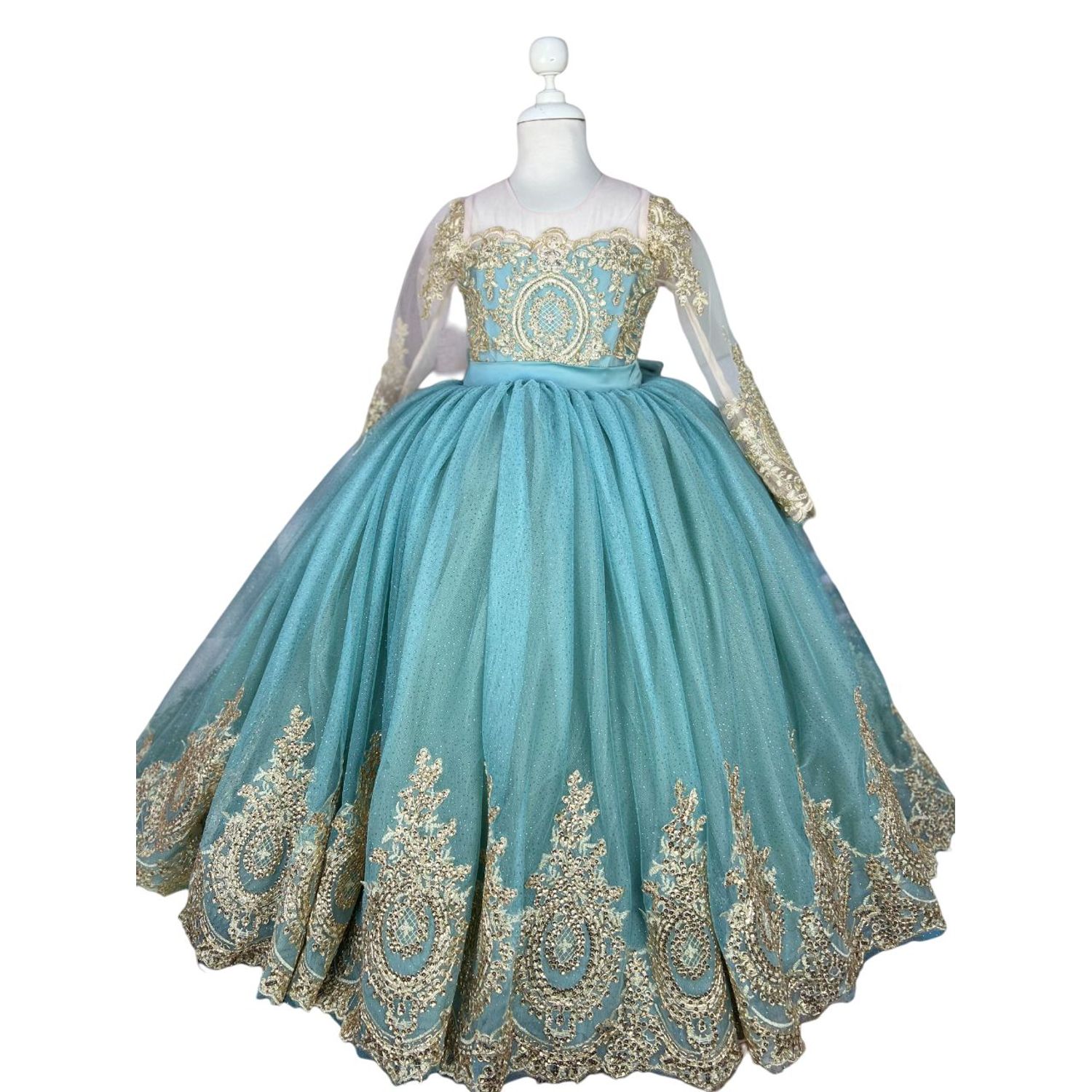 Azul Turquesa Vestido Verde Agua Marina Para NiÃ±as Verde Menta