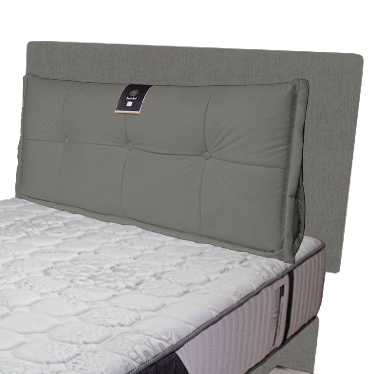 BARAKA HOME - Dormitorio Pocket Vip + 4 Caj. 2 Plz + Cabecera + Cojin - Gris Oscuro