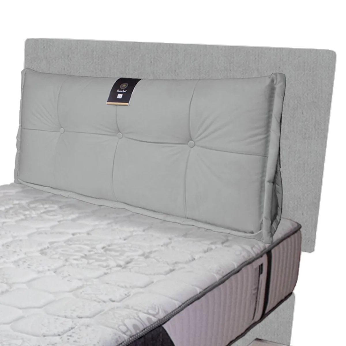 BARAKA HOME - Dormitorio Pocket Vip + 4 Caj. 2 Plz + Cabecera + Cojin - Gris Claro
