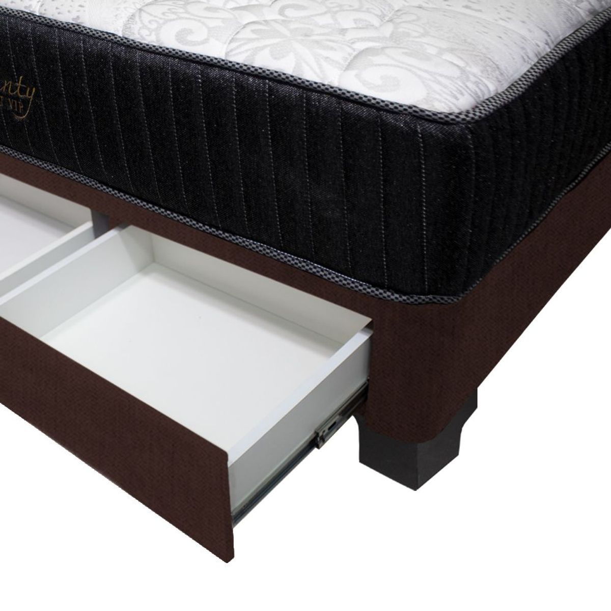 BARAKA HOME - Dormitorio Pocket Vip + 4 Cajones 2 Plz + Cabecera - Chocolate