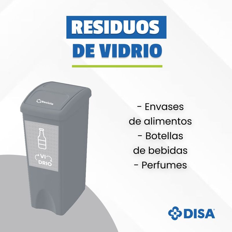 DISA SOLUCIONES ECOEFICIENTES - Papelera para Reciclaje de Vidrio 53L Gris