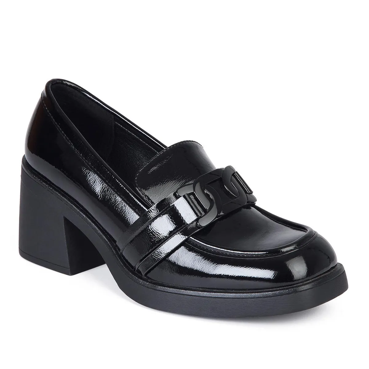STHEF - MOCASIN MUJER STHEF NEGRO CHAROL 7936