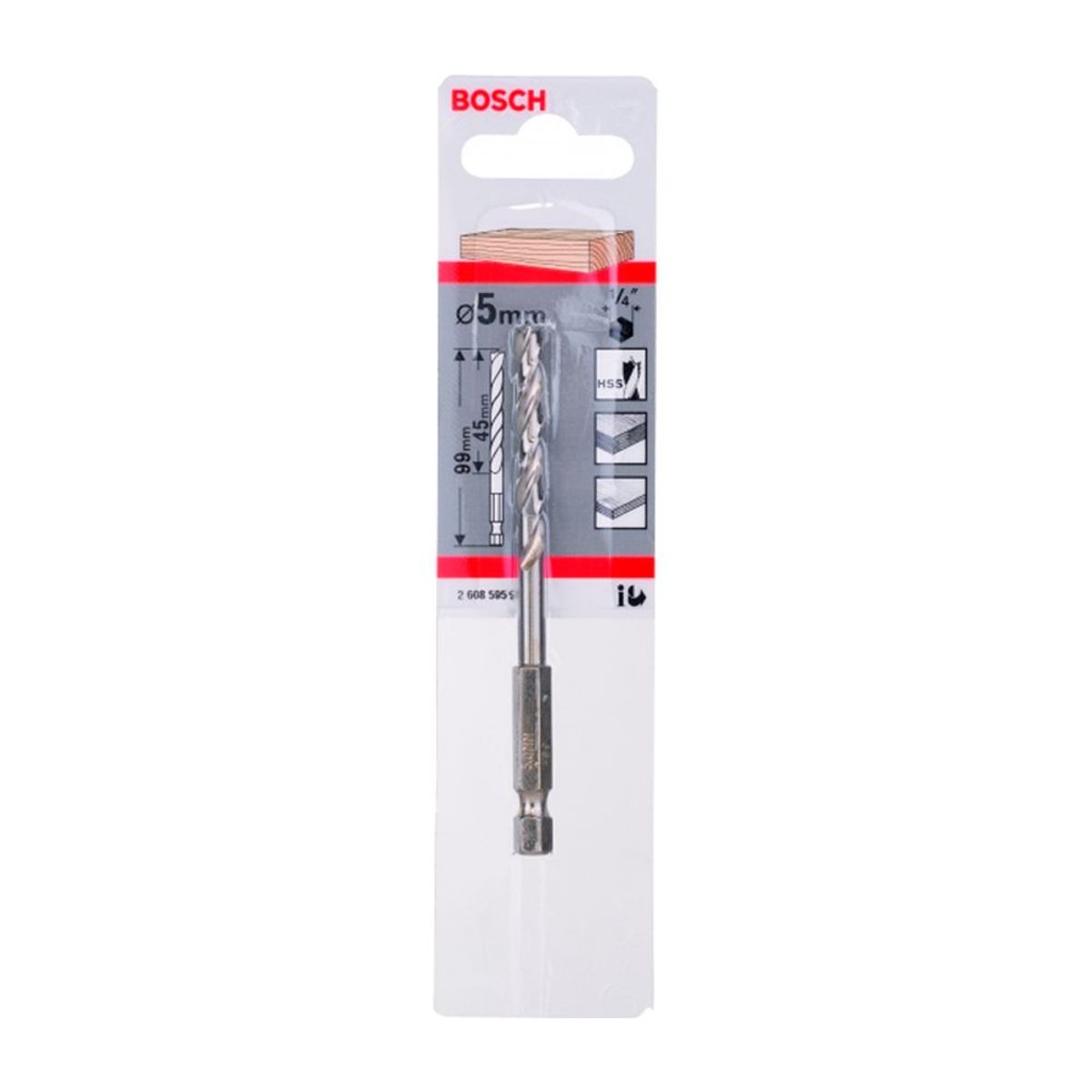 BOSCH - Vástago Hexagonal P  /  Madera 5mm