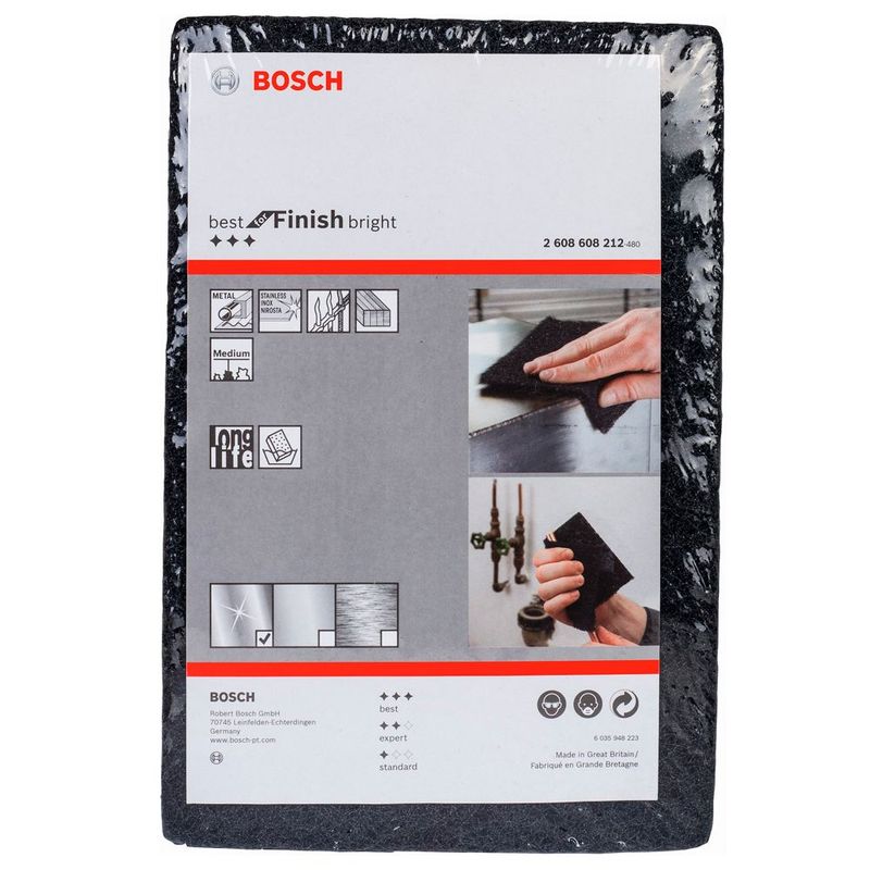 BOSCH - Paño Bosch Abrasivo Negro Medio Brillo Best x 20 pzs