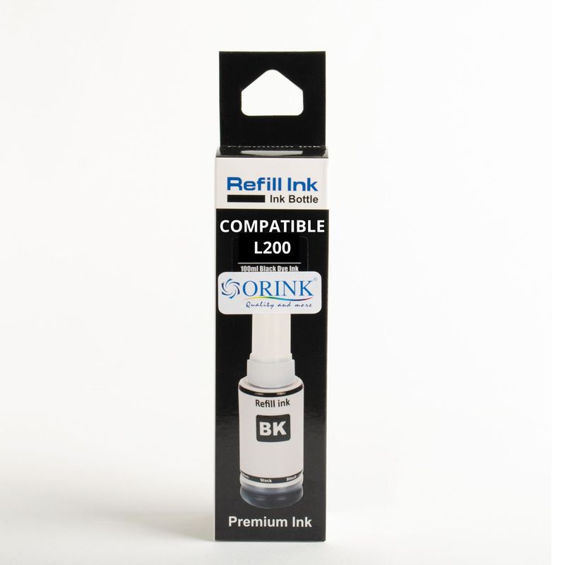GENERICO - Tinta Compatible ORINK para L200 o 664 Black 100 ml