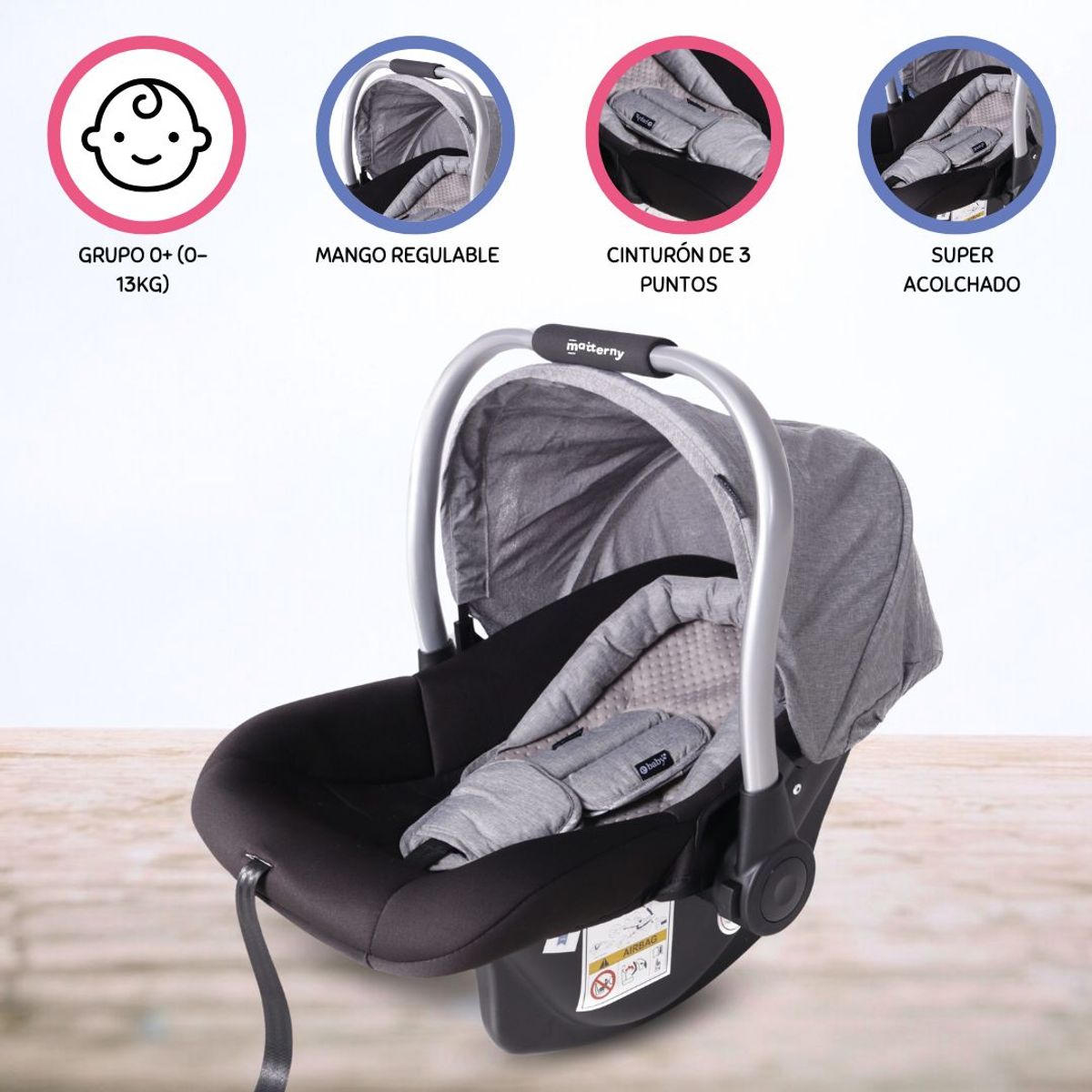 EBABY - Portabebé de Lujo «TERRY» Gray