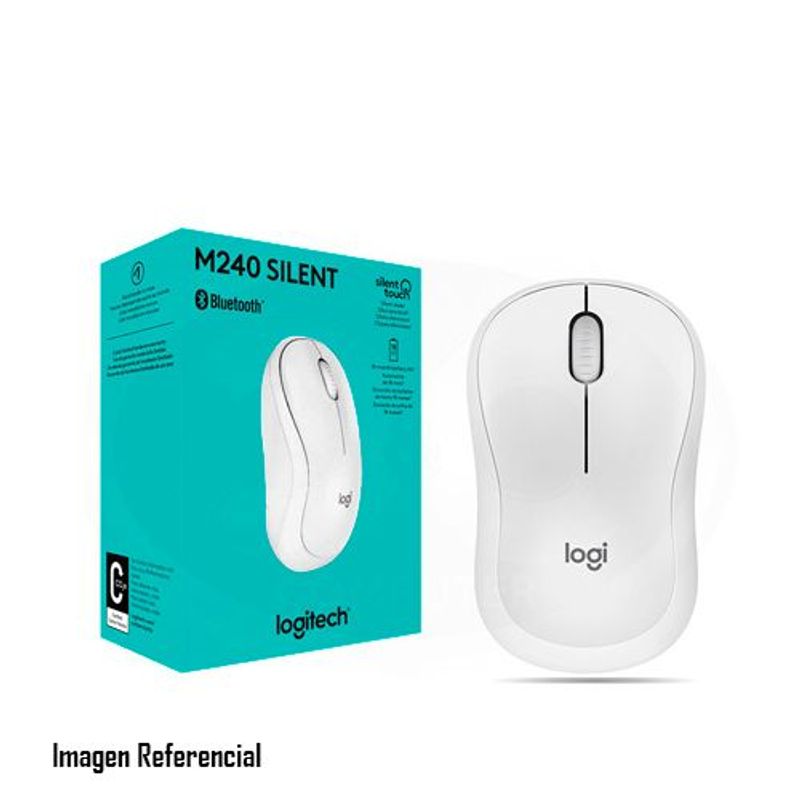 LOGITECH - MOUSE INAL. LOGITECH M240 SILENT BT 4000 DPI BLANCO - P/N: 910-007116