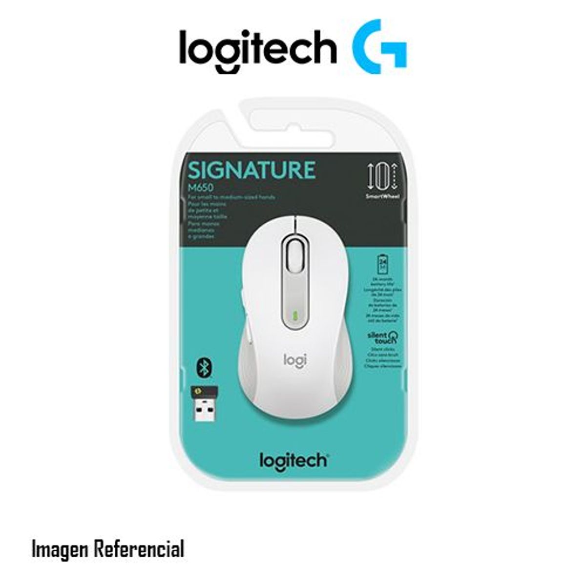 LOGITECH - MOUSE INAL. LOGITECH SIGNATURE M650 AMBIDIESTRO BLANCO PN: 910-006252