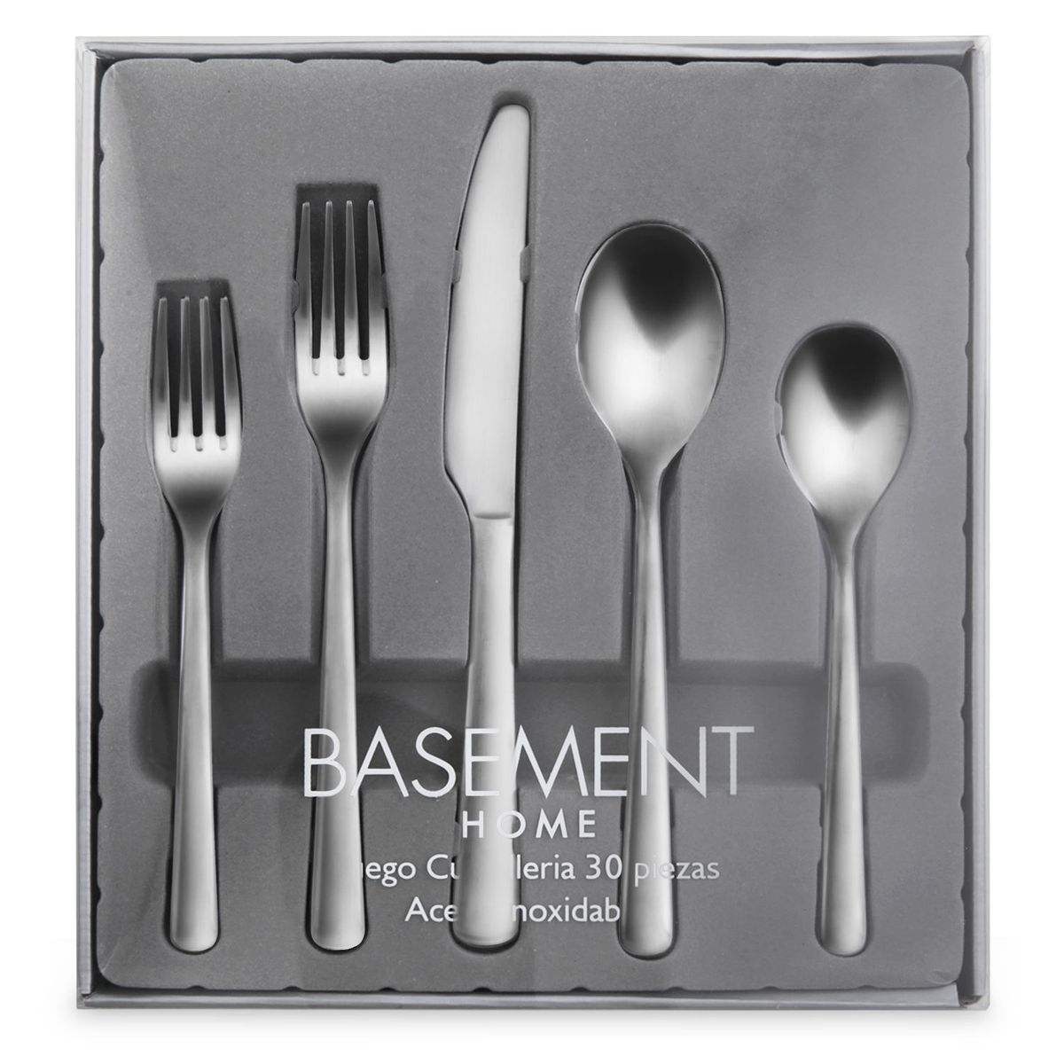 BASEMENT HOME - Juego de Cubiertos Linox 30 Piezas