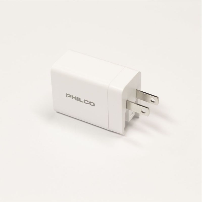 PHILCO - Cargador de pared PHILCO PD33W USB A + Tipo C  FLP4333A WH Blanco