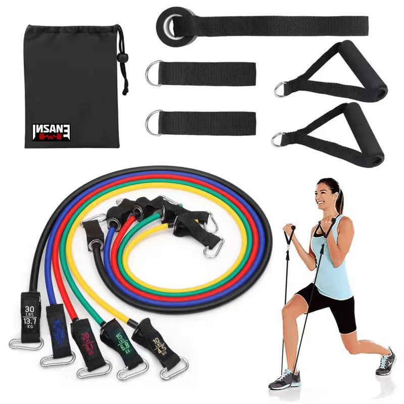 GENERICO - Set de 5 Ligas de Resistencia 100 LB Profesionales