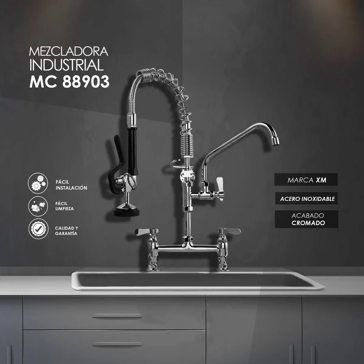XM - MEZCLADORA DE COCINA INDUSTRIAL AL MUEBLE MC88903
