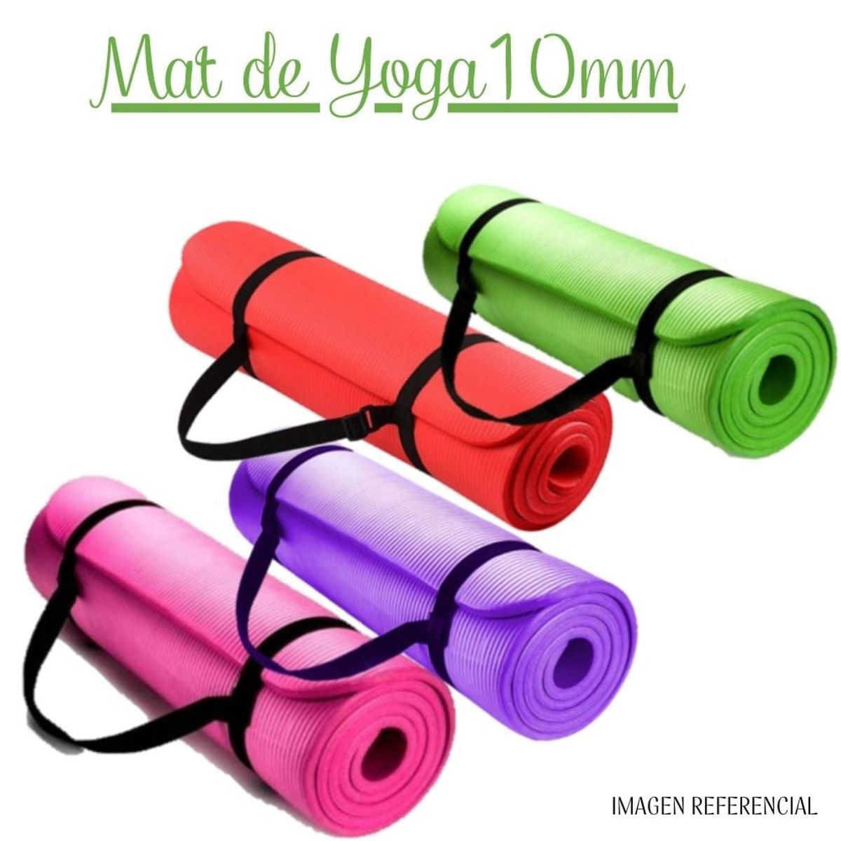 GENERICO - Mat de Yoga 10 mm con Elástico Portátil