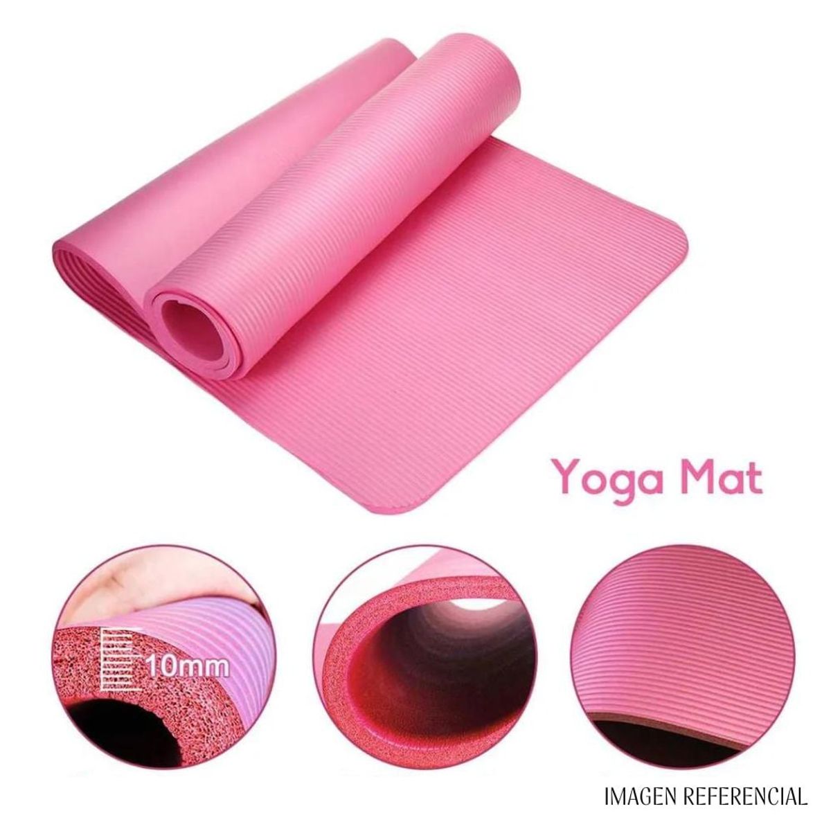 GENERICO - Mat de Yoga 10 mm con Elástico Portátil