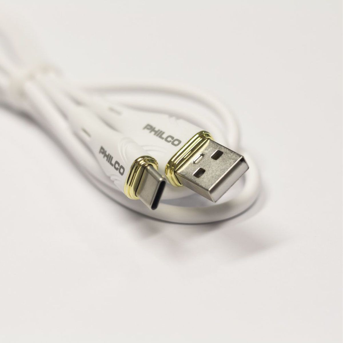 PHILCO - USB A to Tipo C  Cable de Silicona 30W  FLC2608CWH Blanco