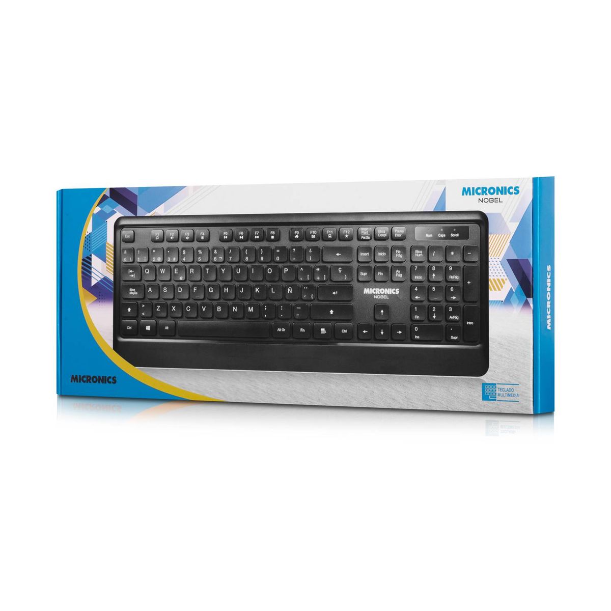 MICRONICS - Teclado Multimedia Cable USB Negro Micronics Nobel K708