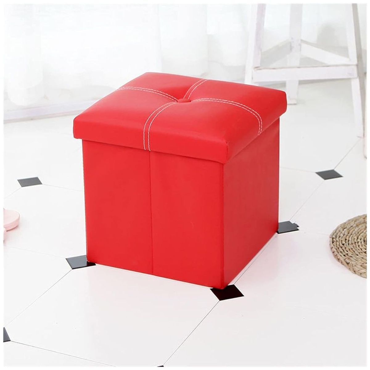 GENERICO - Taburete Puff Baul reposapiés asiento acolchado 30x30