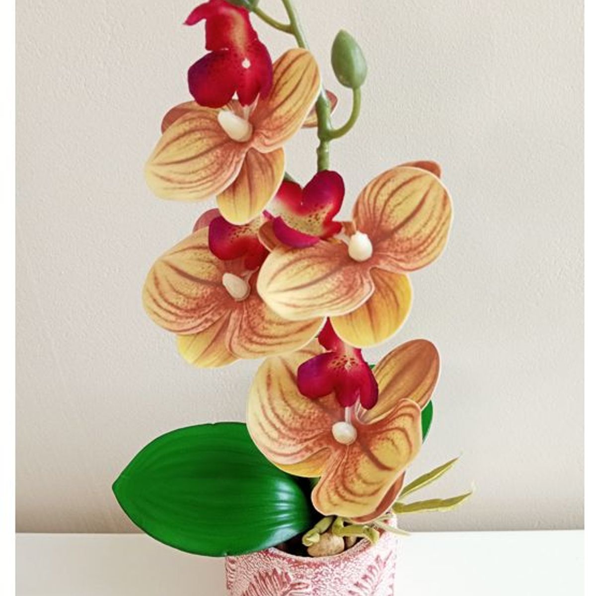 GENERICO - Maceta Arreglo Orquideas Planta artificial Decorativo