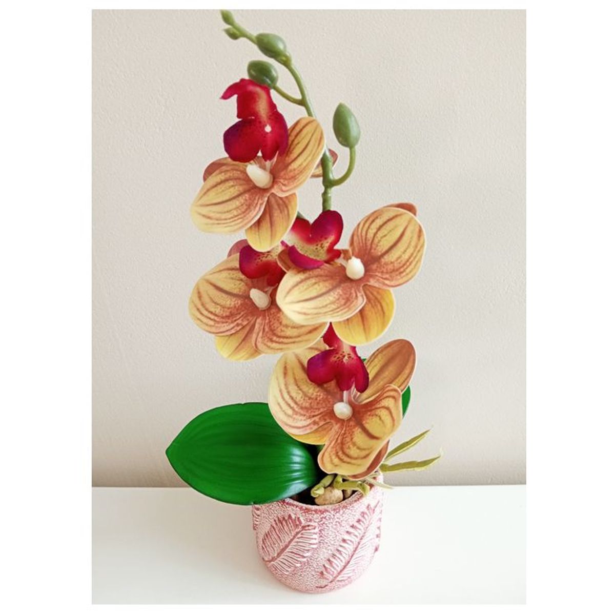 GENERICO - Maceta Arreglo Orquideas Planta artificial Decorativo