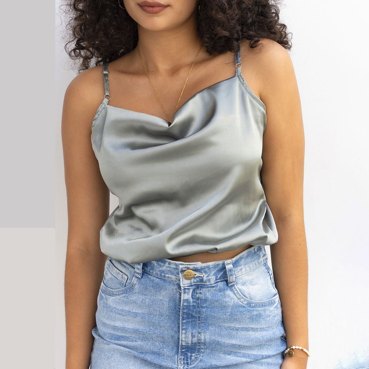 ROXJES JEANS - Blusa Bividi Satin Mujer Roxjes