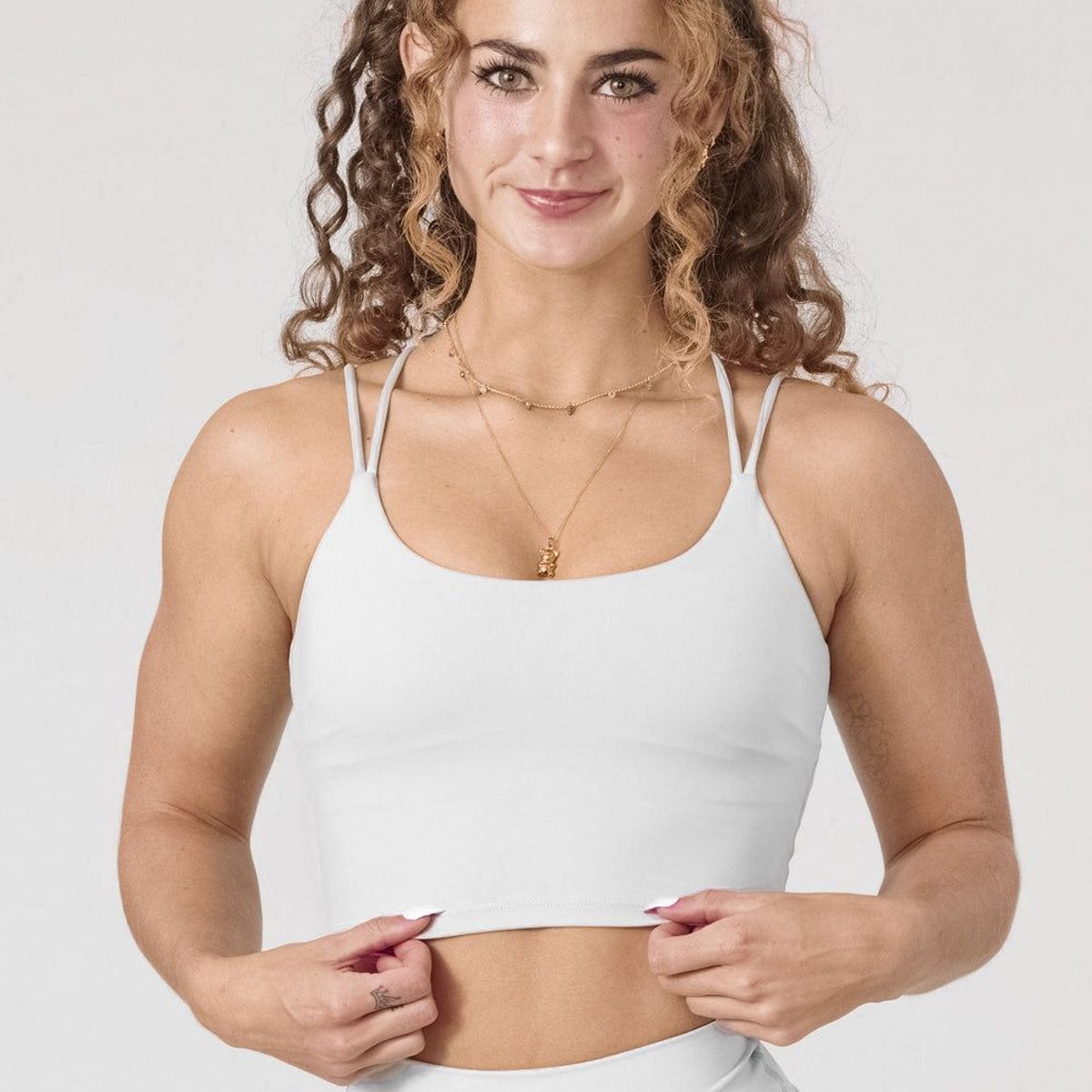 GENERICO - Top deportivo con tiras mujer - Top deportivo largo mujer - Ropa gym