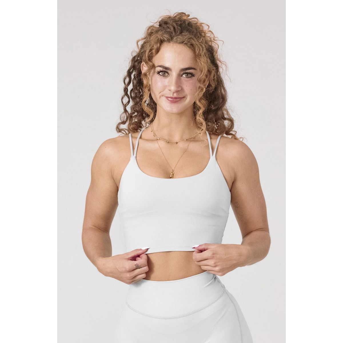 GENERICO - Top deportivo con tiras mujer - Top deportivo largo mujer - Ropa gym