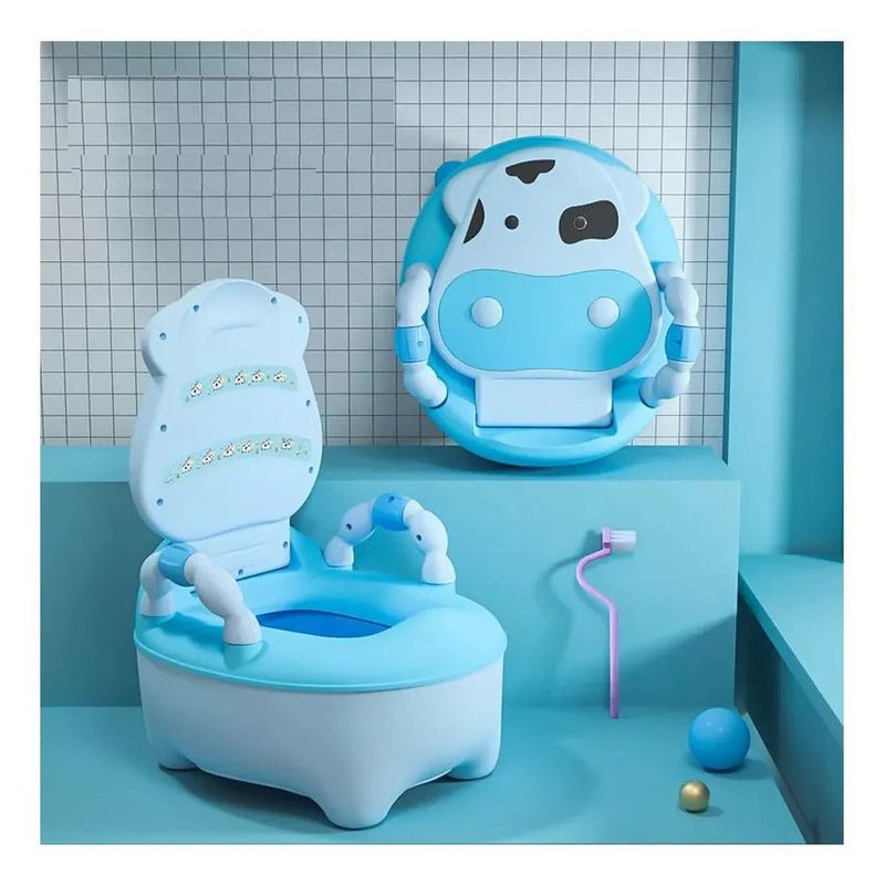 GENERICO - Bacín de Entrenamiento para Bebé Niños Vaquita Celeste