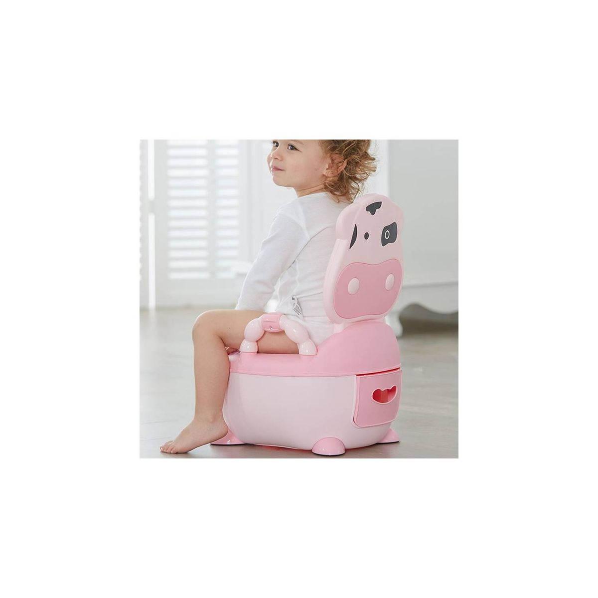 GENERICO - Bacín de Entrenamiento para Bebé Niñas Vaquita Rosado