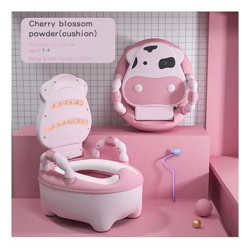 GENERICO - Bacín de Entrenamiento para Bebé Niñas Vaquita Rosado