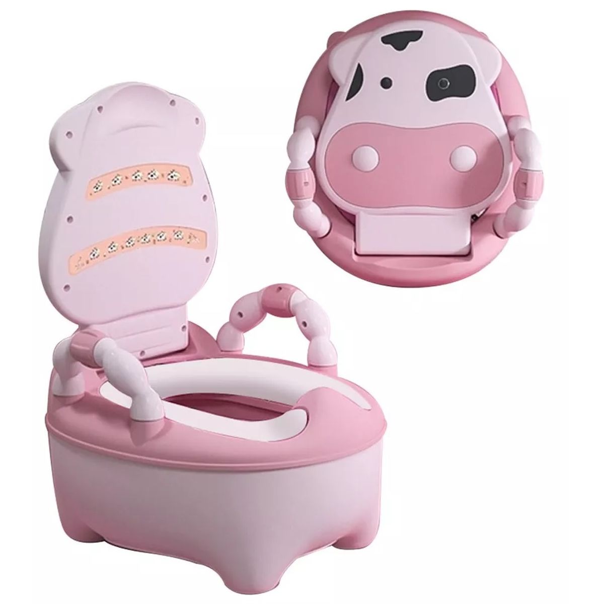 GENERICO - Bacín de Entrenamiento para Bebé Niñas Vaquita Rosado