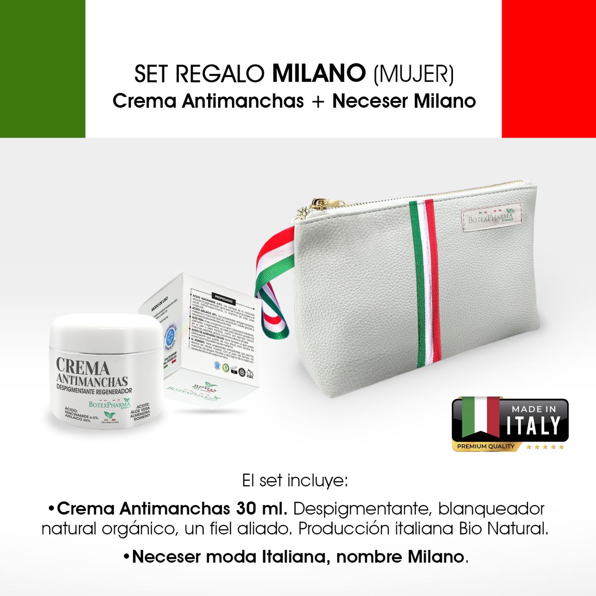 BOTEXPHARMA - Crema Despigmentante -Aclarante  manchas Niacinamide Bio Dermo ITALIA