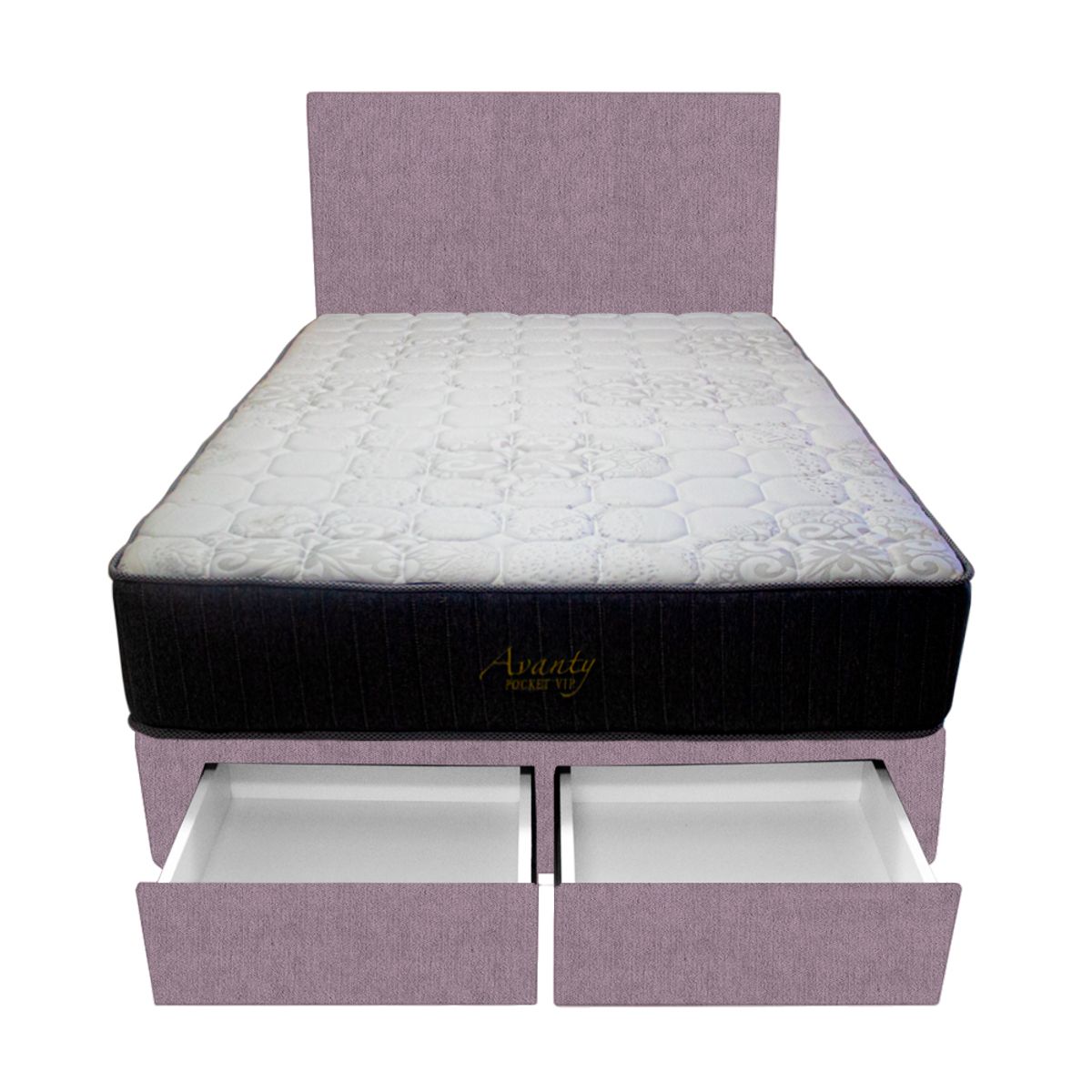 BARAKA HOME - Dormitorio Pocket Vip + 2 Cajones 2 Plz + Cabecera - Lila