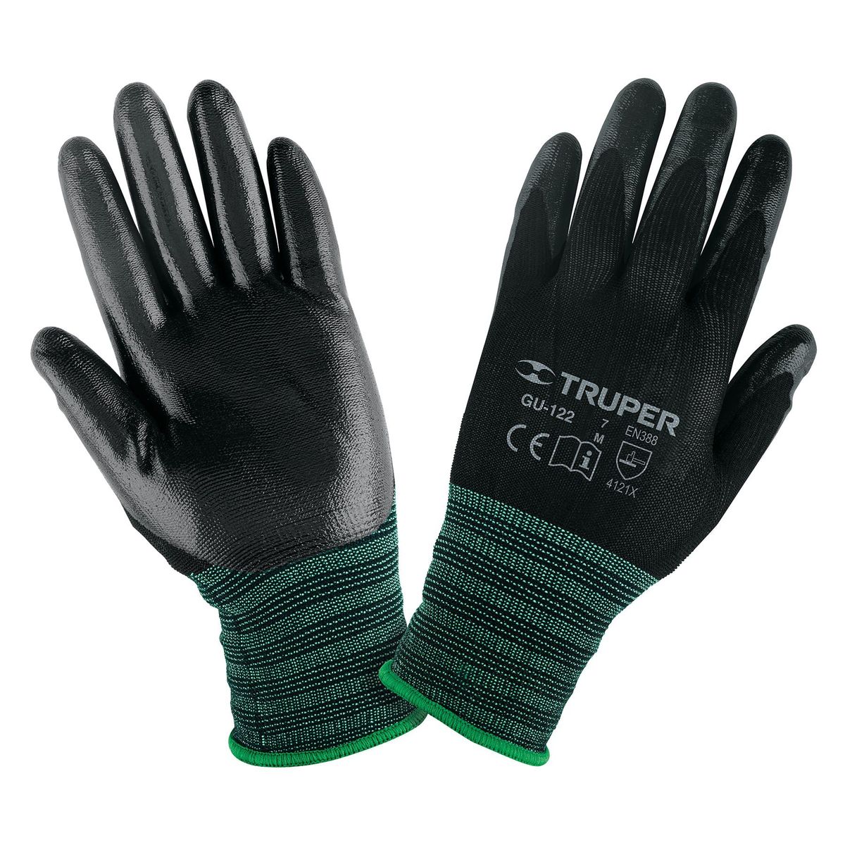 TRUPER - Guantes de Nylon recubiertos de nitrilo talla M Truper