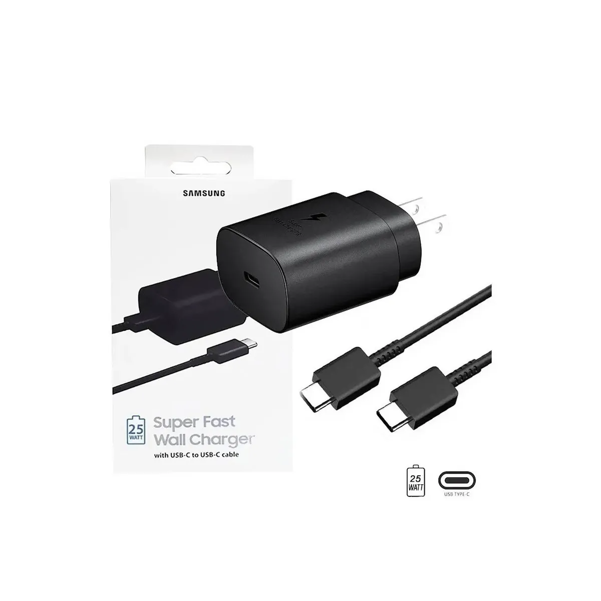 SAMSUNG - Cargador Samsung 25w Carga Súper Rápida S21 mas Cable Usb-C