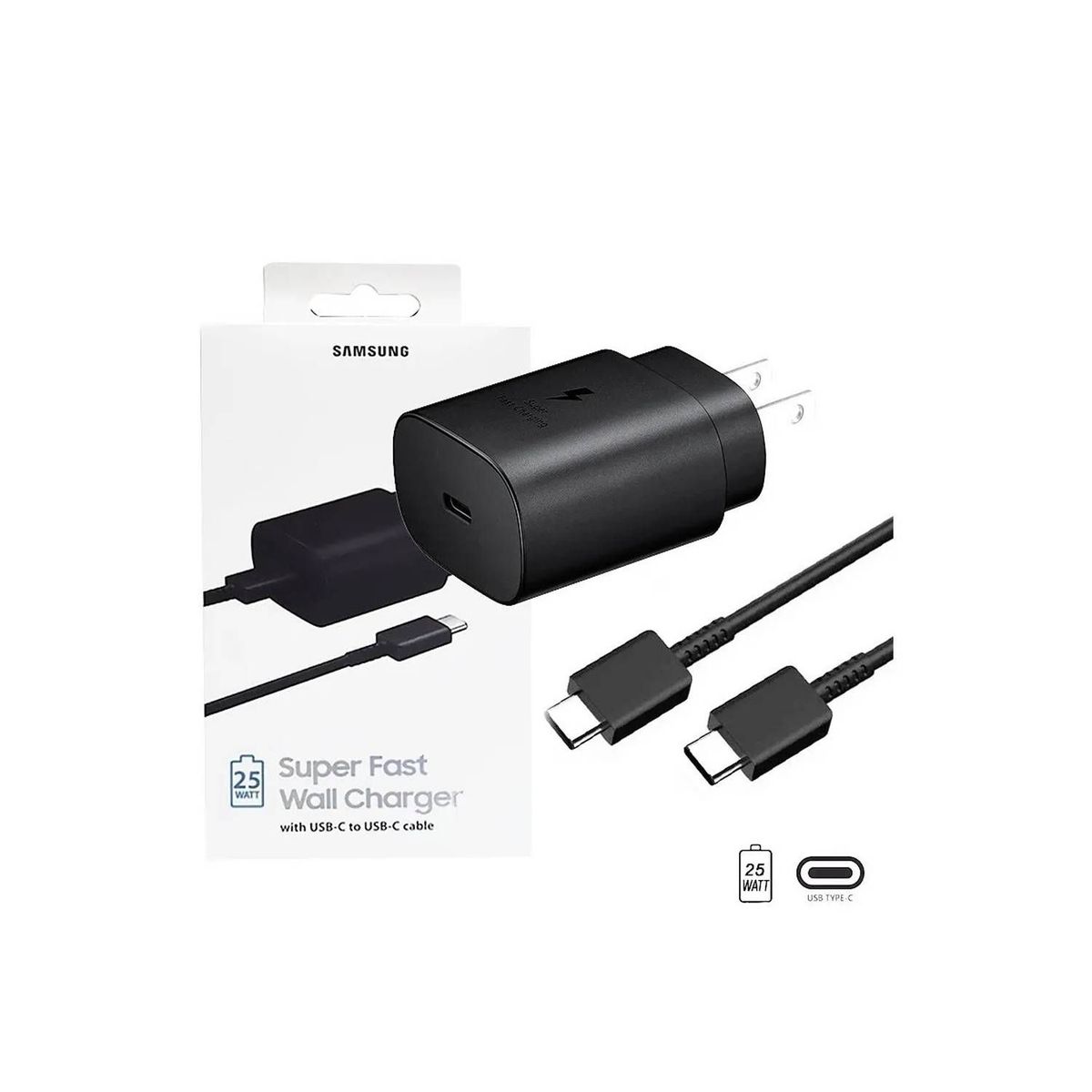 SAMSUNG - Cargador Samsung 25w Carga Súper Rápida S21 mas Cable Usb-C