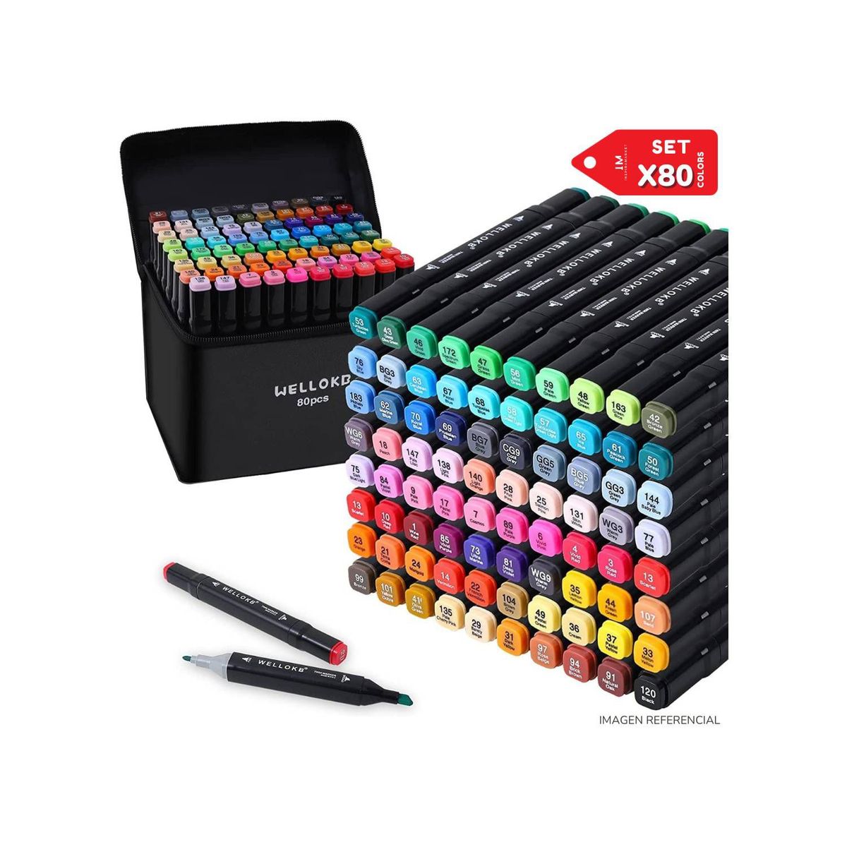 GENERICO - Plumones Touch 80 Piezas marcadores doble punta