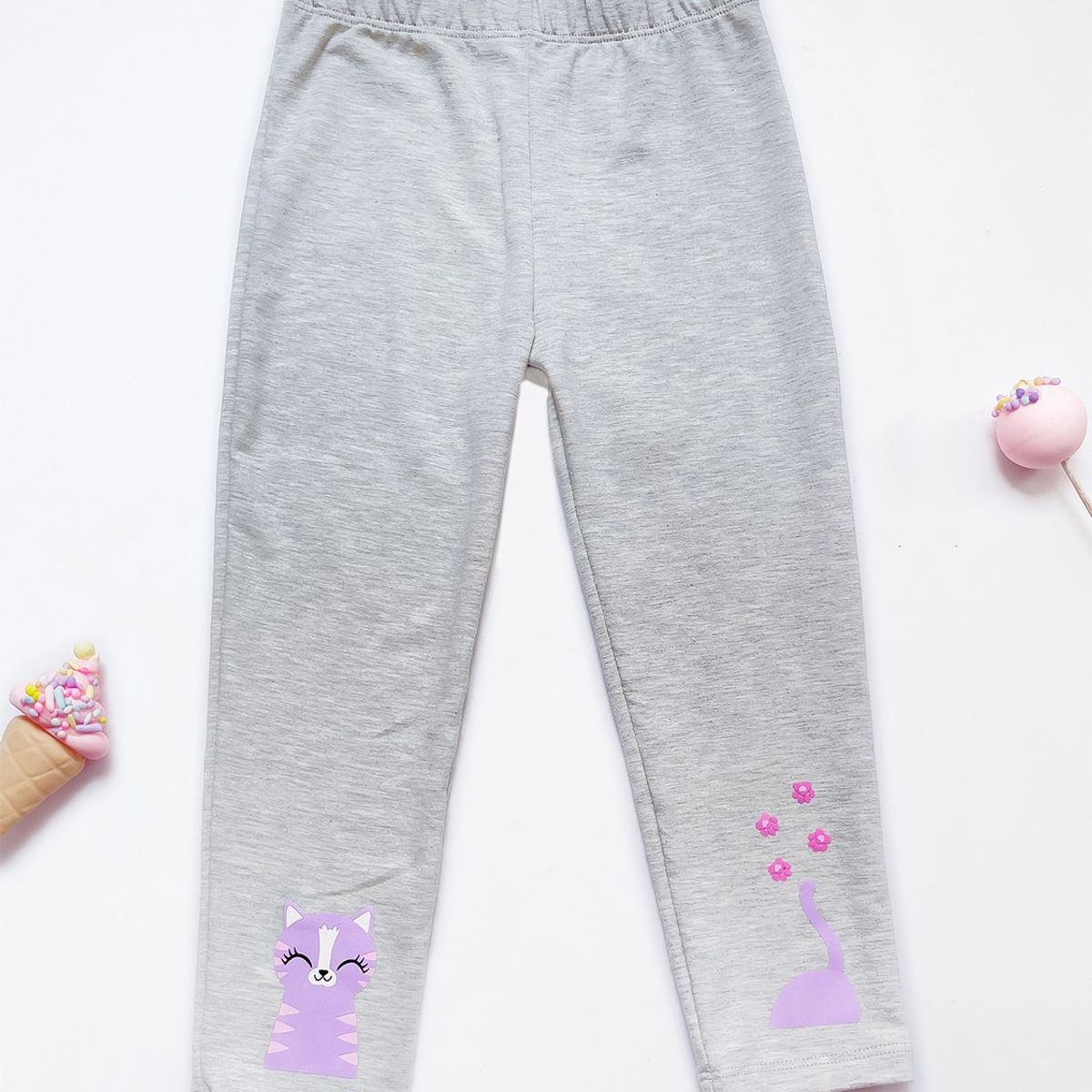 KIDS MASHMELO - Leggings para Niña con Estampado de Gato Kids Mashmelo