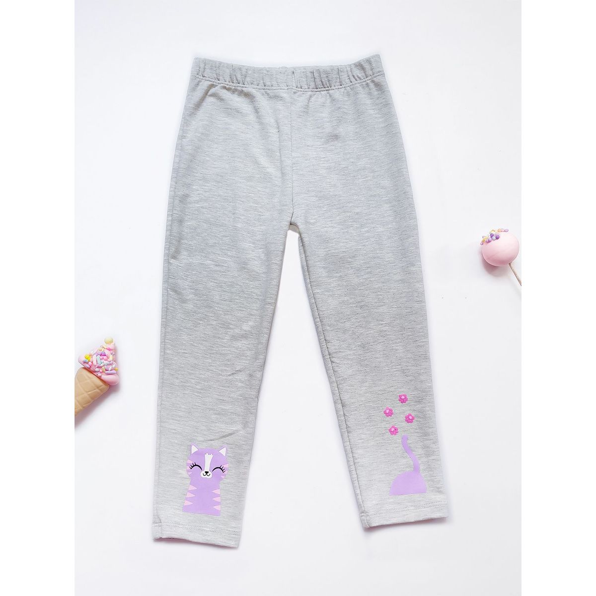 KIDS MASHMELO - Leggings para Niña con Estampado de Gato Kids Mashmelo